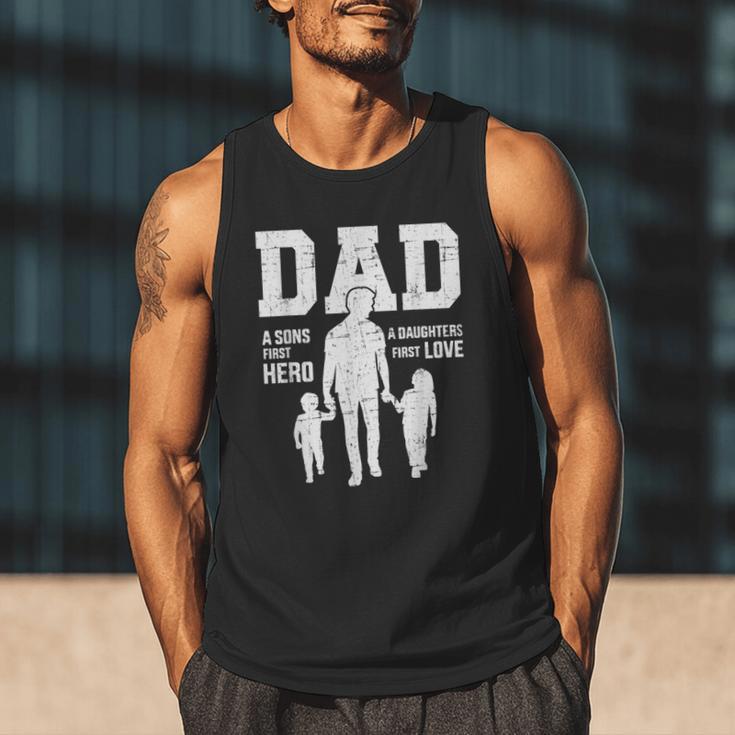 Dad Sons First Hero Daughter Love For Father's Day Men Tank Top