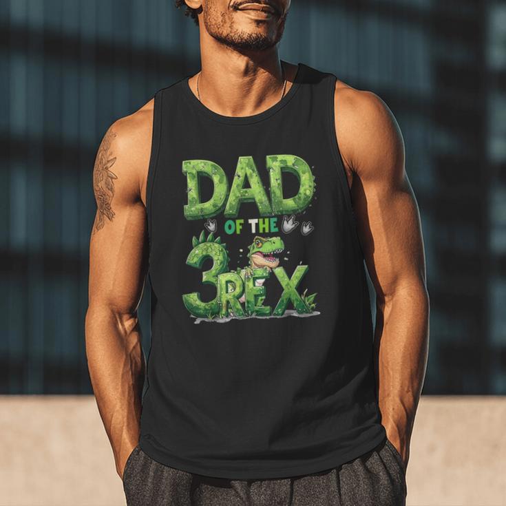 Dad Of The Three Rex Birthday Boy Dinosaur Family Matching Men Tank Top