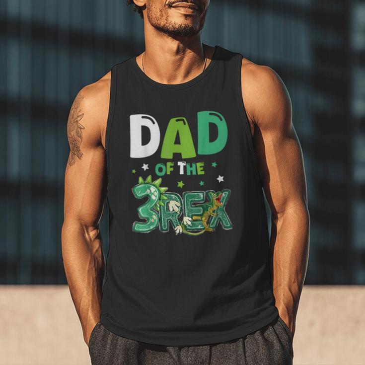 Dad Of The Three Rex Birthday Dinosaur Family Matching Men Tank Top