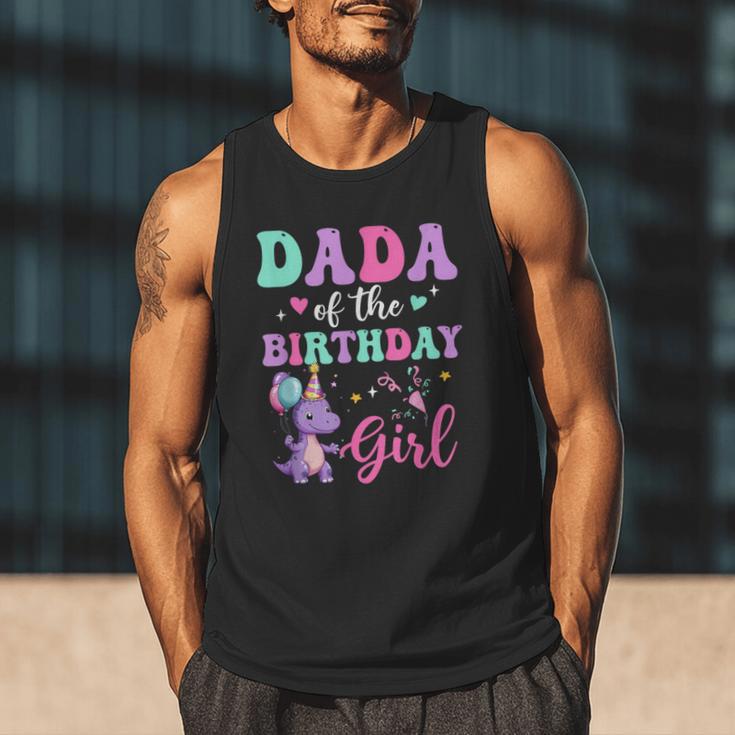 Dada Of The Birthday For Girl Dinosaur T-Rex Party Family Men Tank Top