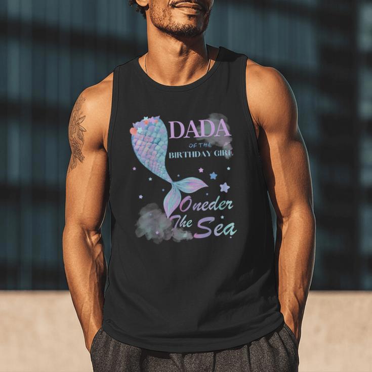 Dada Dad 1st Birthday Mermaid Oneder The Sea Family Matching Men Tank Top