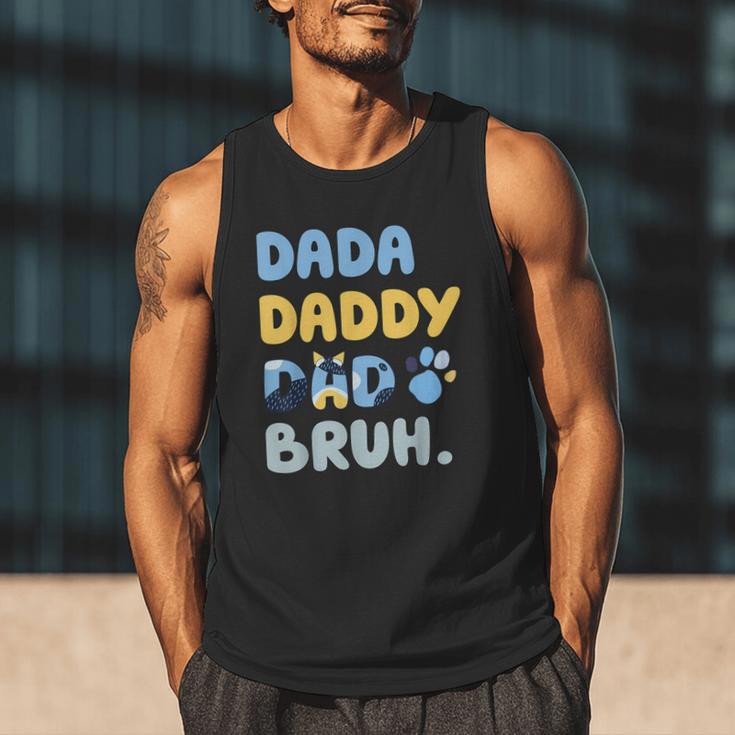 Dada Daddy Dad Bruh Fathers Day Blue Dog Men Tank Top