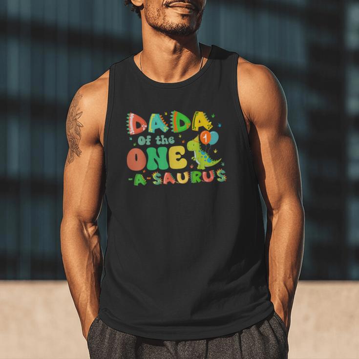 Dada Of The One-A-Saurus 1st Birthday Boy Dinosaur Family Men Tank Top