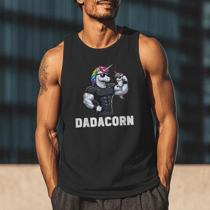 Dadacorn Unicorn Dad Papa Father's Day Daughter Men Tank Top