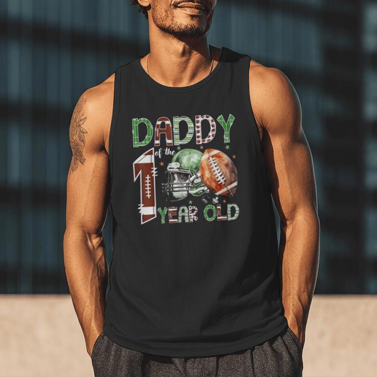 Daddy Of The 1 Year Old Football Lover 1st Birthday Boy Men Tank Top