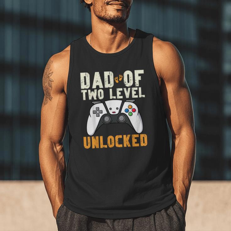 Daddy Again Leveled Up To Dad Of 2 Gamer Dad Level Unlocked Men Tank Top