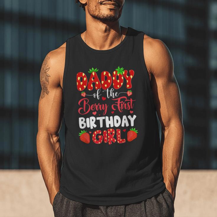 Daddy Of The Berry First Birthday Of Girl Strawberry Men Tank Top