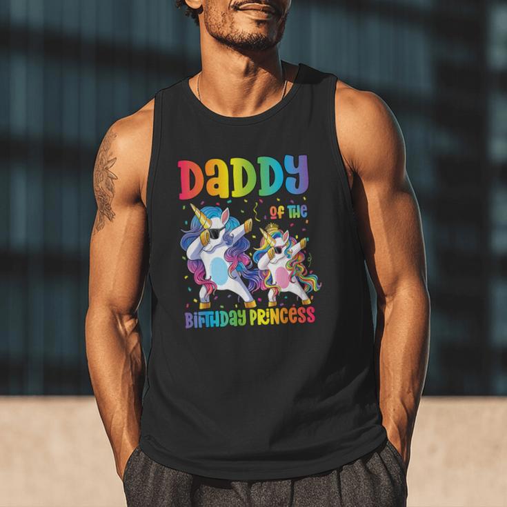 Daddy Of The Birthday Girl Dabbing Princess Unicorn Dad Men Tank Top