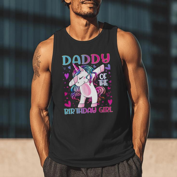 Daddy Of The Birthday Girl Dabbing Unicorn Dad Daddy Small Men Tank Top