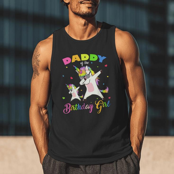 Daddy Of The Birthday Girl Dabbing Unicorn Princess And Dad Men Tank Top