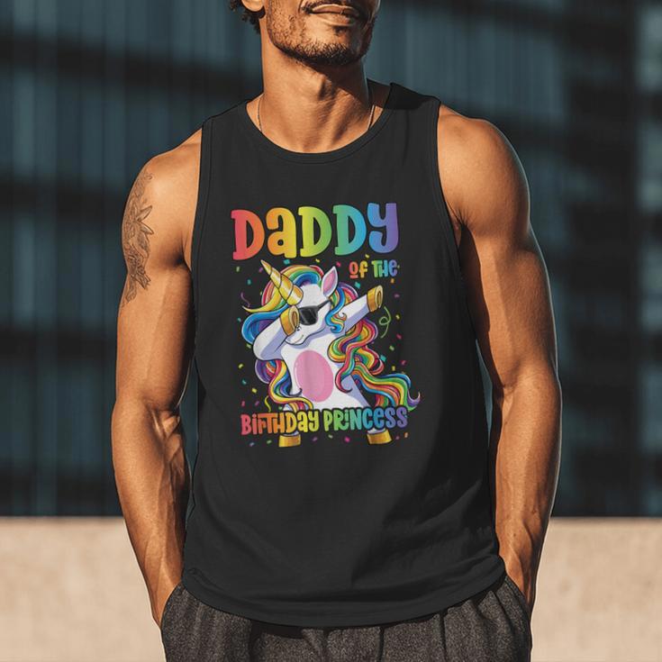 Daddy Of The Birthday Princess Girl Dabbing Unicorn Dad Men Tank Top