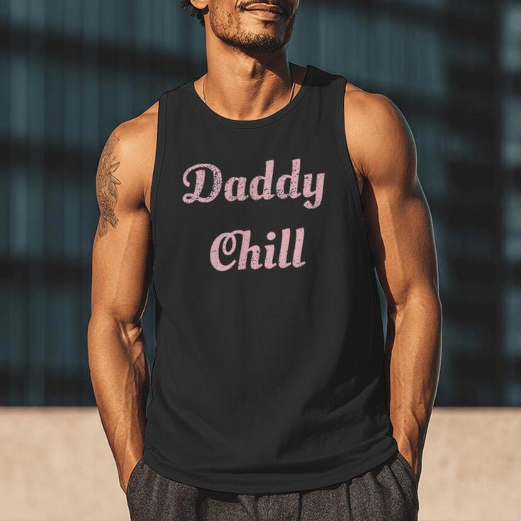 Daddy Chill Pink Distressed Men Tank Top