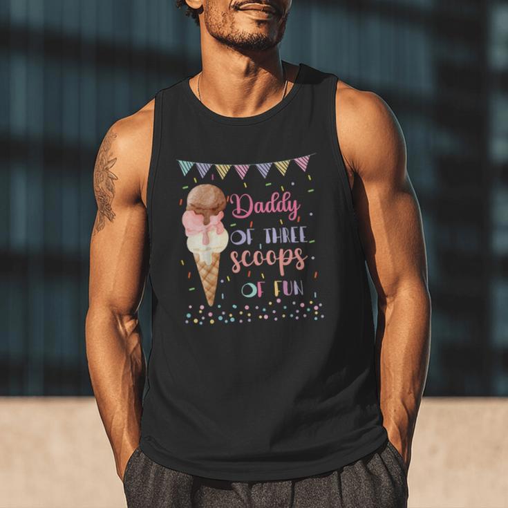 Daddy Dad Ice Cream Third Birthday Three Scoops Of Fun Men Tank Top