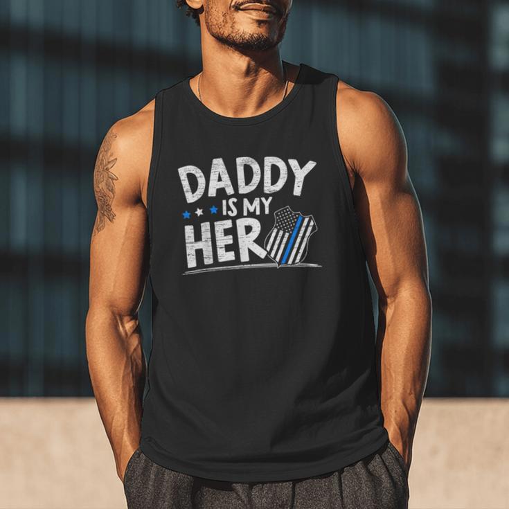 Daddy Is My Hero Kids Police Thin Blue Line Law Enforcement Small Men Tank Top