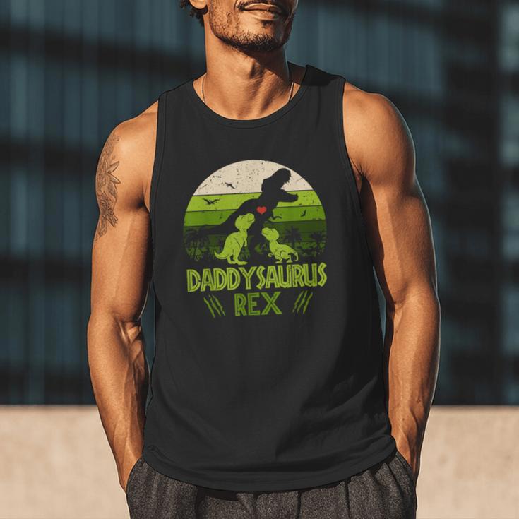 Daddysaurus Rex 2 Kids Sunset Tshirt For Fathers Day Men Tank Top