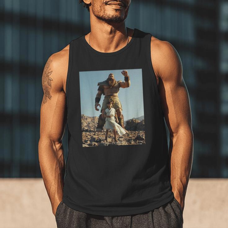 David And Goliath Bible Book Of Samuel King David Men Tank Top