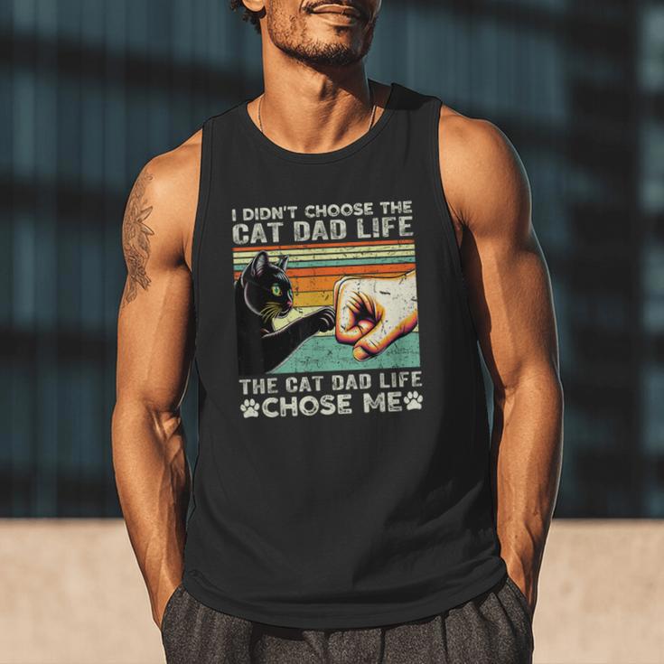 I Didn't Choose The Cat Dad Life Funny Cat Lovers Vintage Men Tank Top