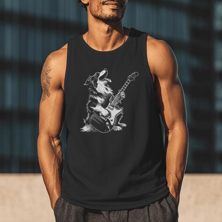 Dog Guitarist Guitar Australian Shepherd Dad Mom Men Tank Top Dog Guitarist Guitar Australian Shepherd Dad Mom Men Tank Top