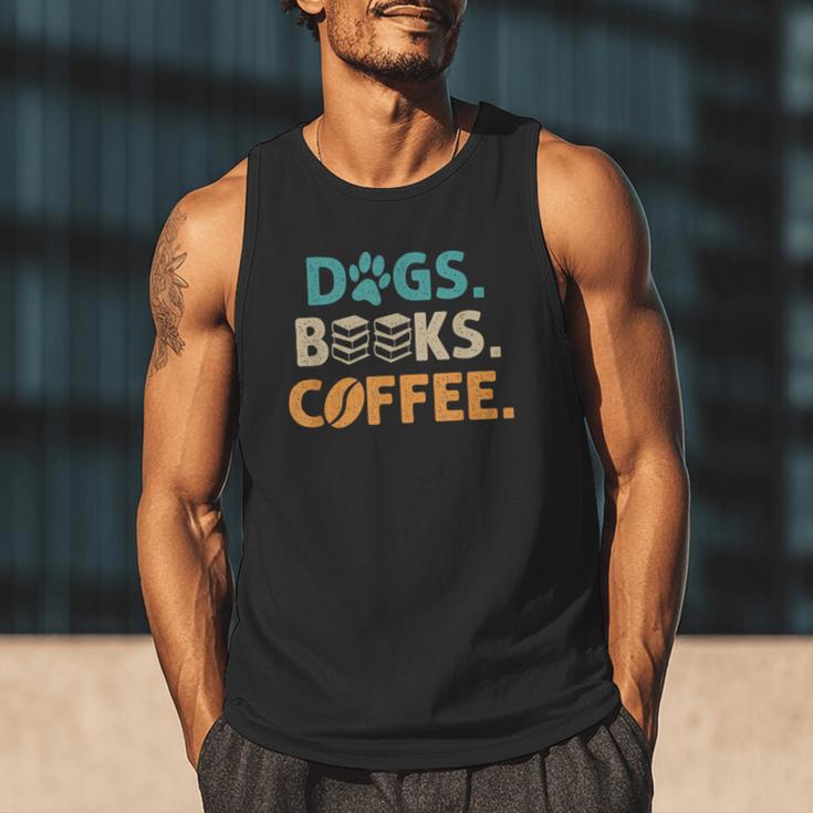 Dogs Books Coffee Reading Book Lover Men Tank Top Dogs Books Coffee Reading Book Lover Men Tank Top