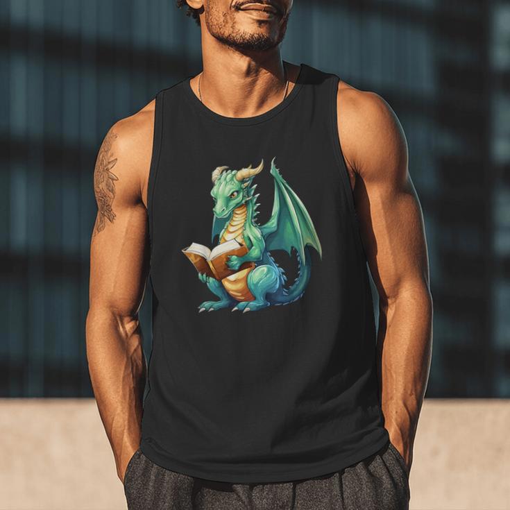 Dragon With Book Men Tank Top Dragon With Book Men Tank Top