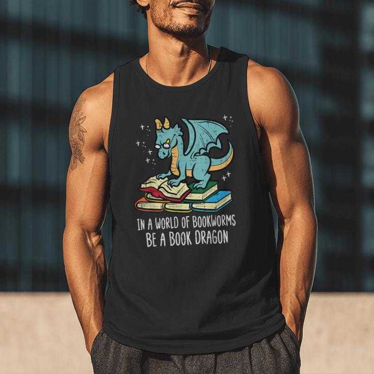 Be A Dragon Read Reading Book Librarian Men Women Kids Men Tank Top