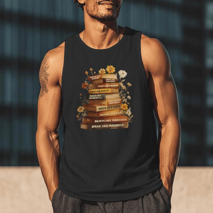 Dream Like Martin Floral Book History Month Women Men Men Tank Top