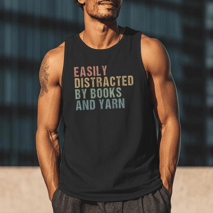 Easily Distracted By Books And Yarn Knitting & Crocheting Men Tank Top Easily Distracted By Books And Yarn Knitting & Crocheting Men Tank Top