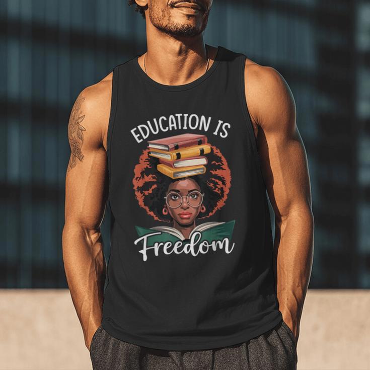 Education Is Freedom African Teacher Books Lovers Men Tank Top