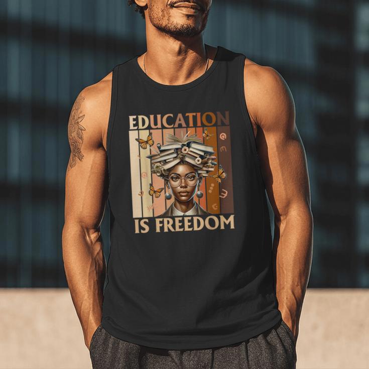 Education Is Freedom Teacher Books Black History Women Men Tank Top