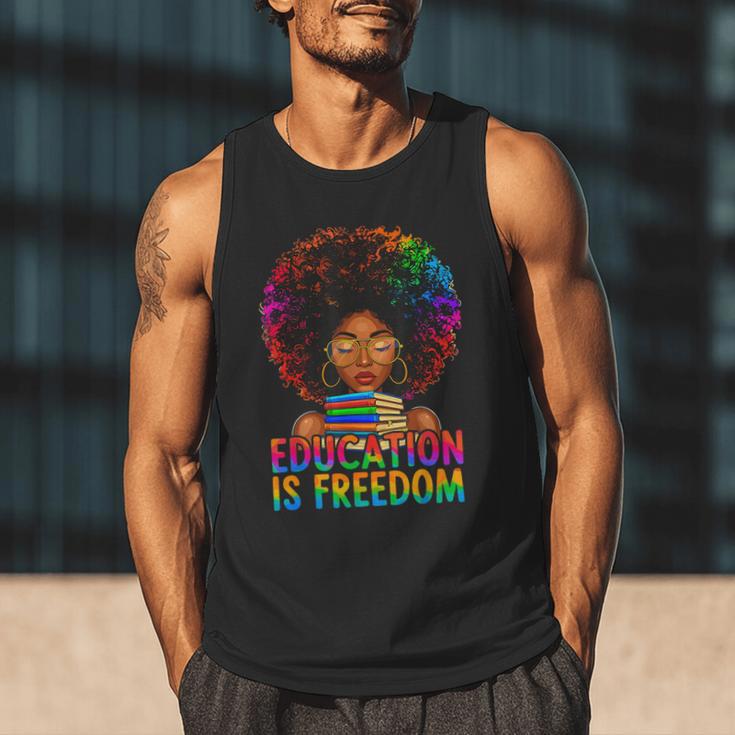 Education Is Freedom Teacher Books History Month Men Tank Top Education Is Freedom Teacher Books History Month Men Tank Top