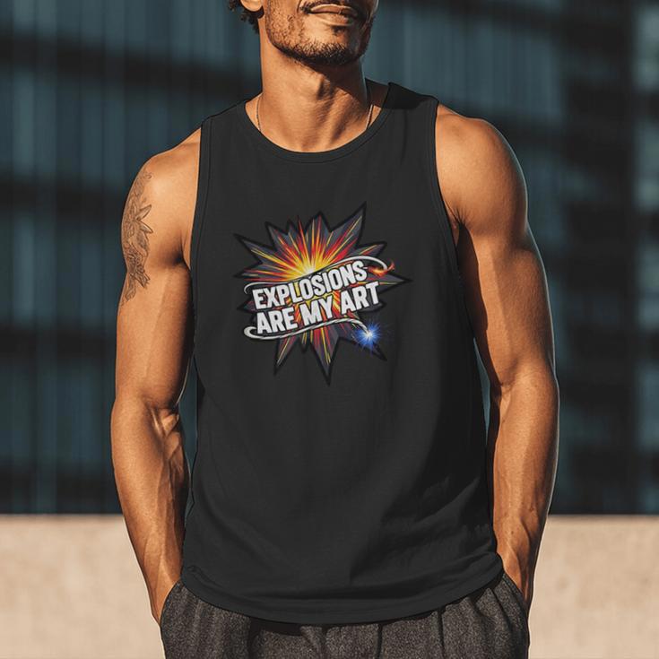Explosions Are My Art Comic Book Boom Men Tank Top