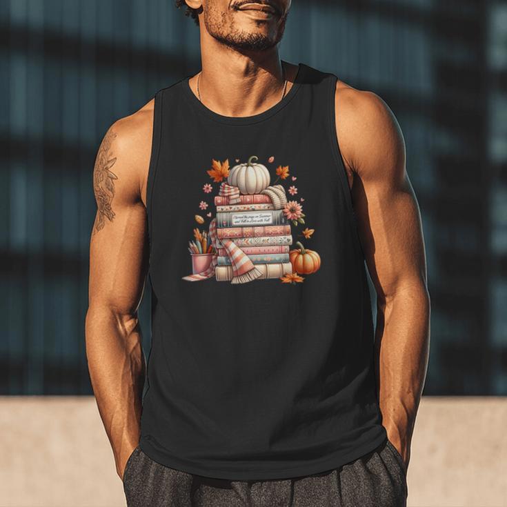 Fall Colors s I Love Fall s Books & Pumpkins Men Tank Top