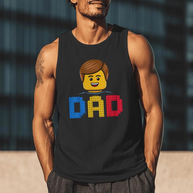 Family Dad Master Builder Building Bricks Blocks Fathers Day Men Tank Top