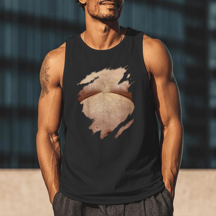 Fat Hairy Guy Big Stomach & Man Boobs Fat Dad BOD Men Tank Top