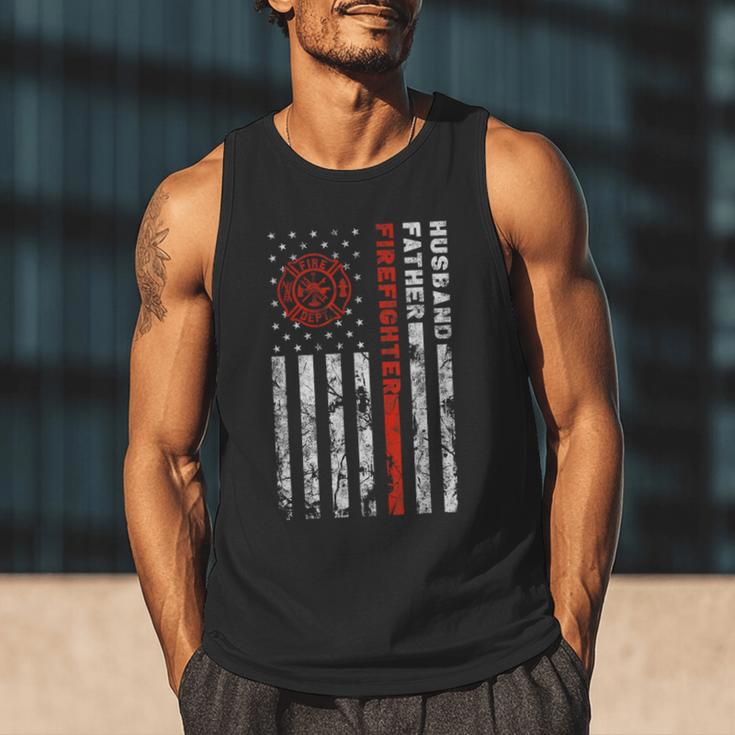 Firefighter Husband Father Fireman For Dad Men Tank Top