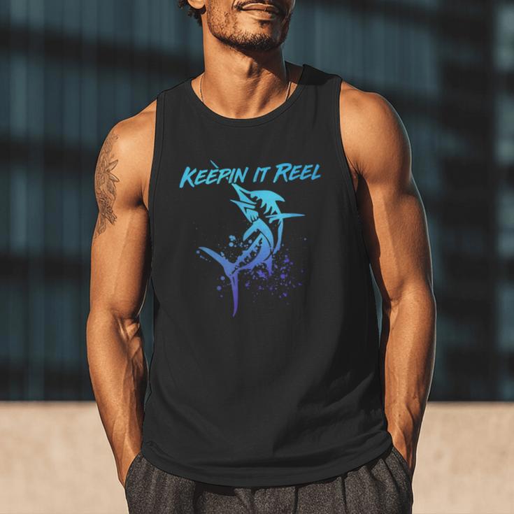 Fishing Keepin IT Reel Marlin Sport Fishermen Men Dad Men Tank Top