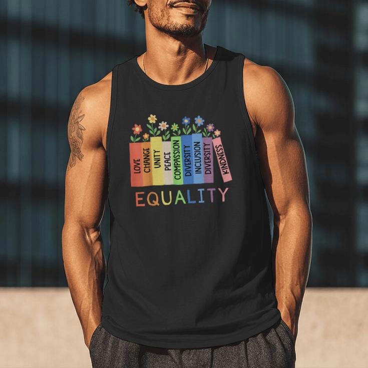 Floral Book Equality Human Rights Social Justice Peace Love Men Tank Top