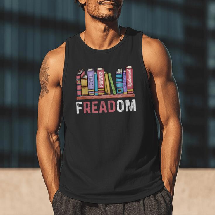 Freadom Anti Ban Books Freedom To Read Book Lover Reading Men Tank Top