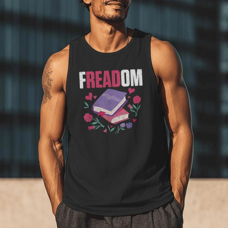 Freadom Anti Ban Books Freedom To Read Book Reading Men Tank Top