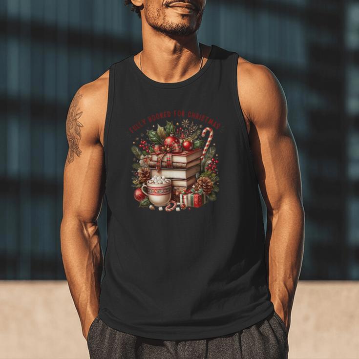 Fully Booked For Christmas Cozy Holiday Books Winter Reading Men Tank Top