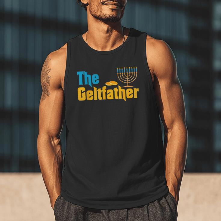 Gelt Father Hanukkah Menorah Jewish Dad Pajamas Men Tank Top