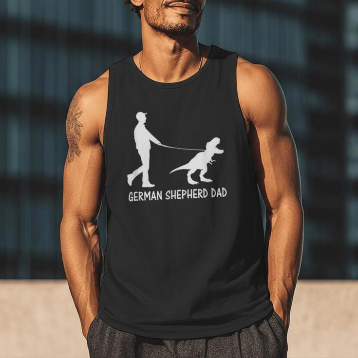 German Shepherd Dad Dinosaur GSD Owners Father's Day Men Tank Top