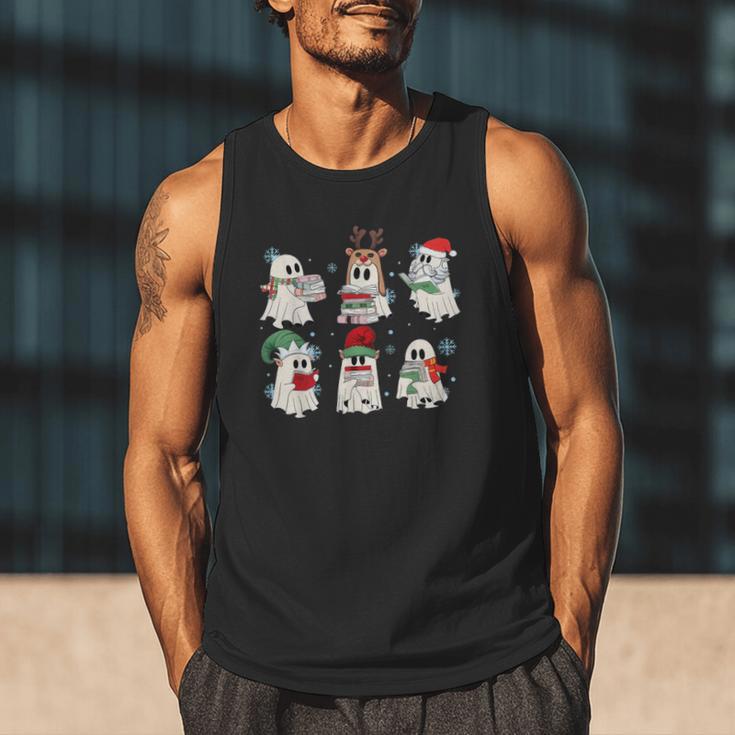 Ghost Santa Elf Squad Read Books Bookish Librarian Christmas Men Tank Top Ghost Santa Elf Squad Read Books Bookish Librarian Christmas Men Tank Top