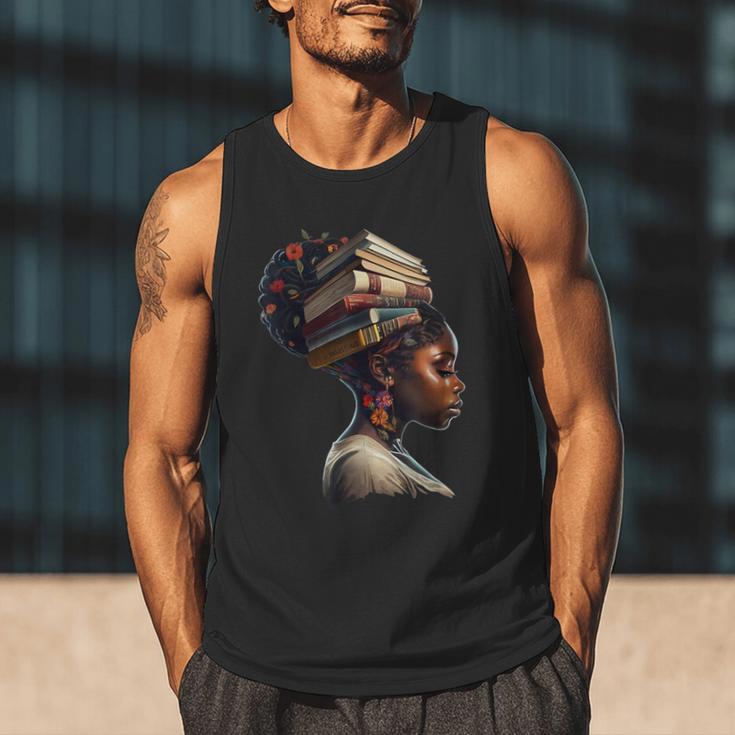 Girl Crown Of Books African Teacher Black History BHM Men Tank Top
