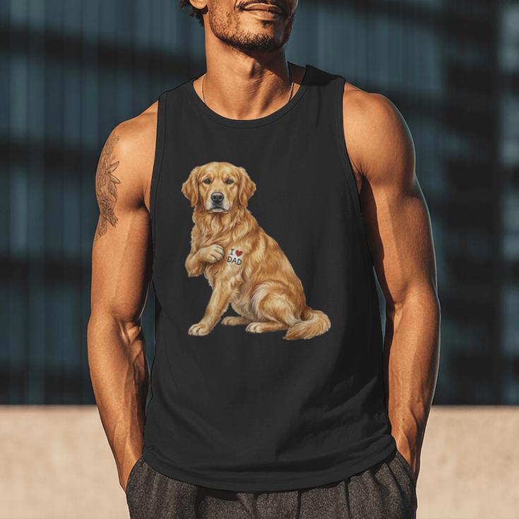 Golden Retriever I Love Dad Dog Dad Father's Day Men Tank Top