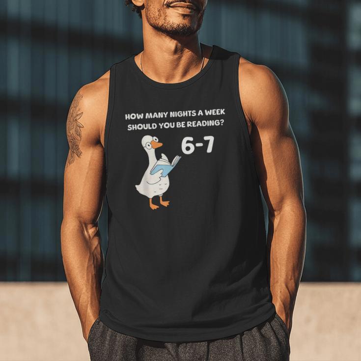 Goose Reading 67 Six Seven Meme Teacher Book Lover Men Tank Top Goose Reading 67 Six Seven Meme Teacher Book Lover Men Tank Top