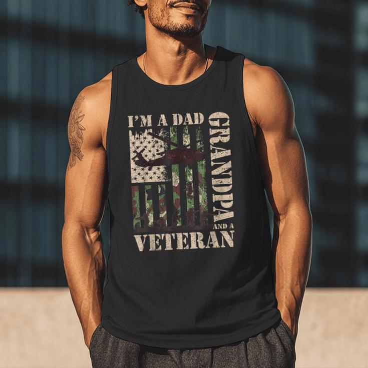 Grandpa Veteran Fathers Day Dad Veteran Camo American Flag Men Tank Top