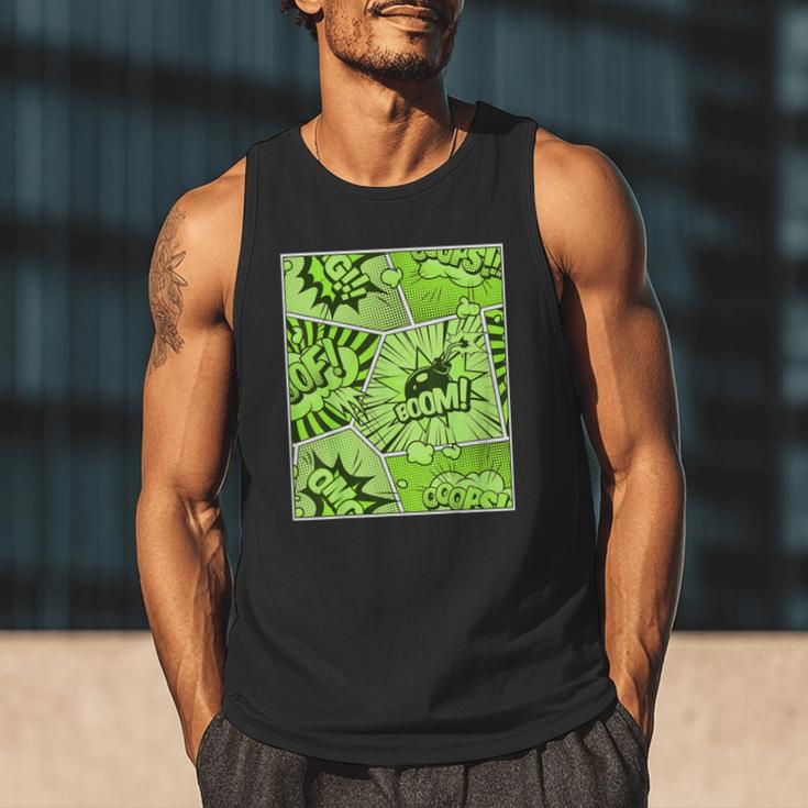 Green Comic Book Green Graphic Men Tank Top