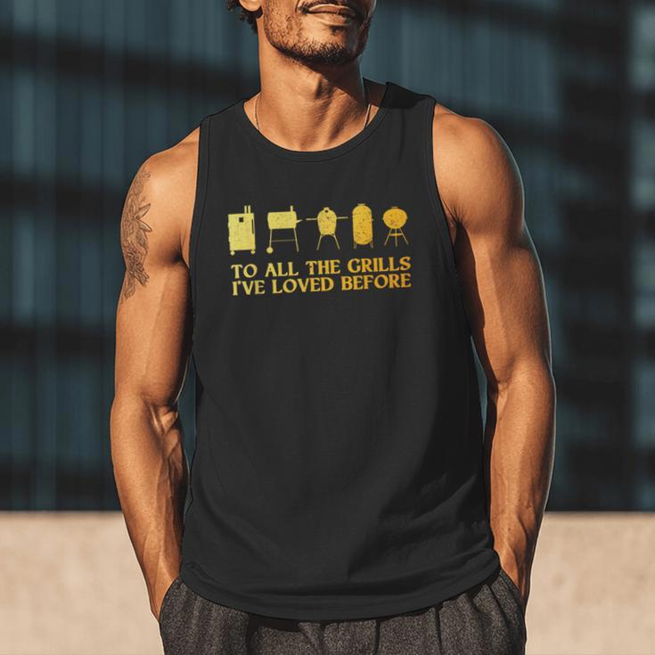 Grilling Art For Men Dad Barbecue Meat Smoking BBQ Men Tank Top