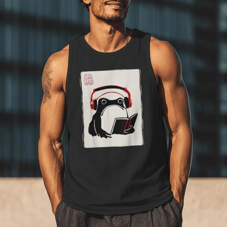 Grumpy Frog Books Music Kawaii Ink Japanese Men Tank Top